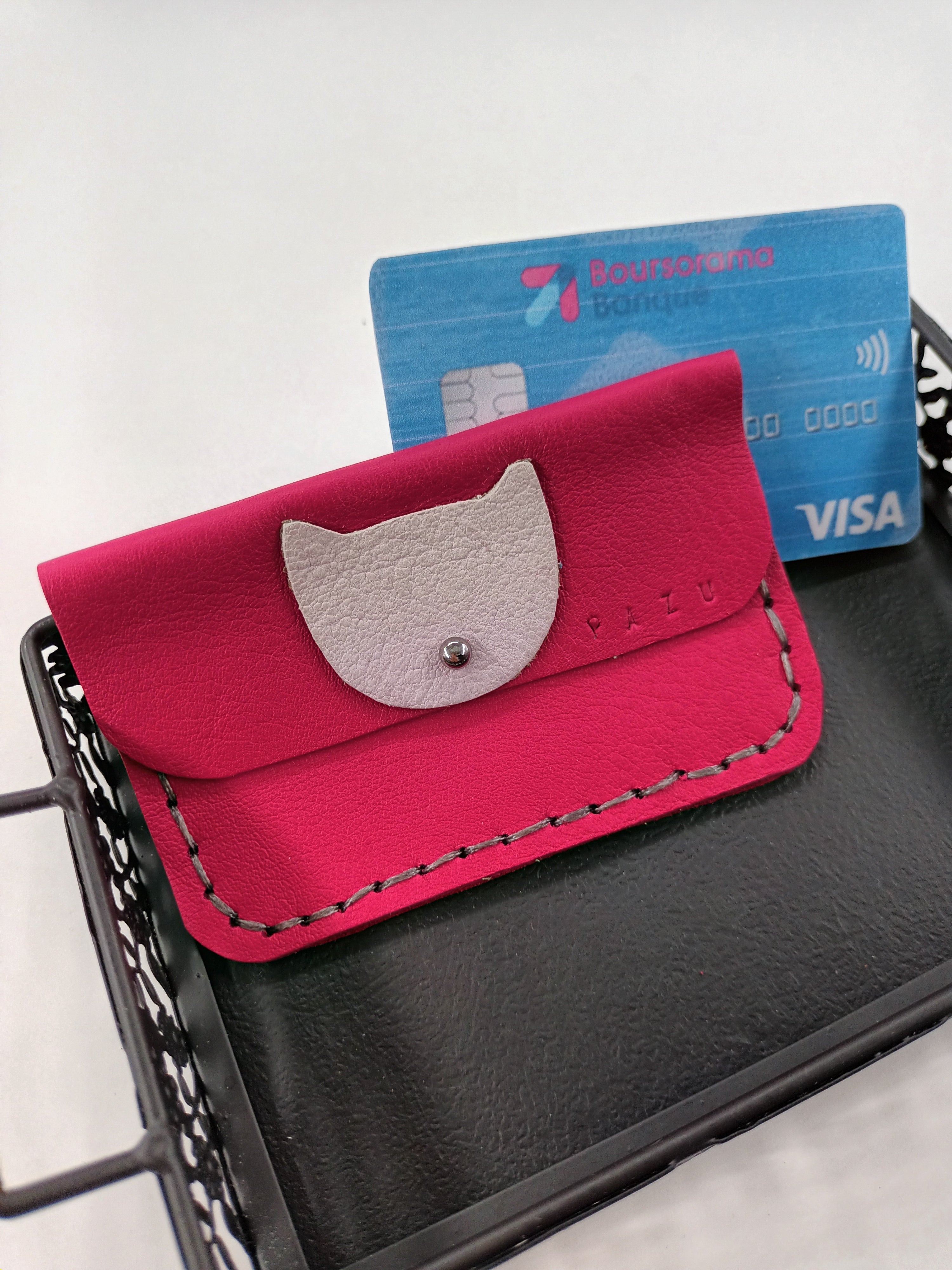 Porte-carte en cuir recyclé