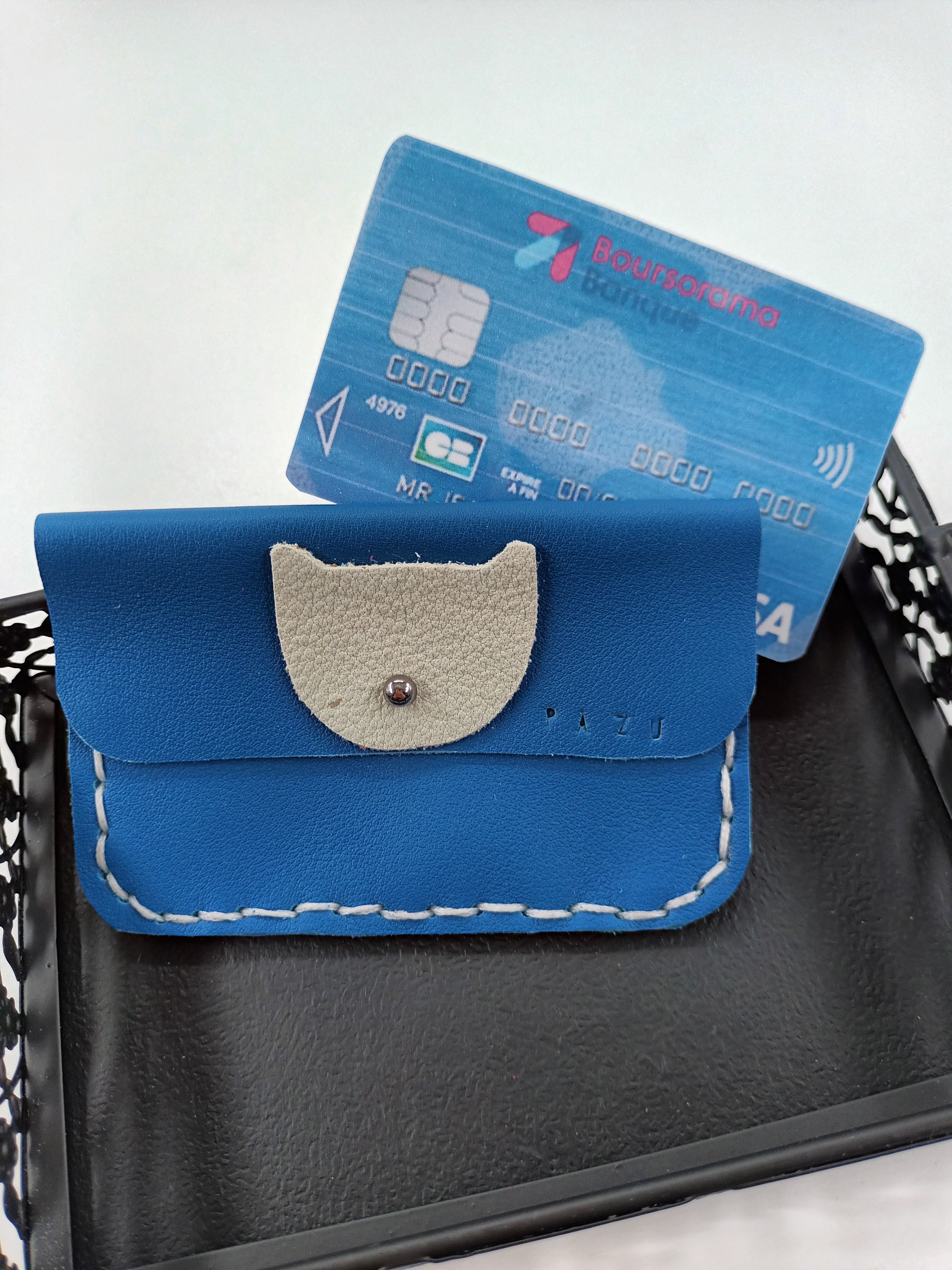 Porte-carte en cuir recyclé